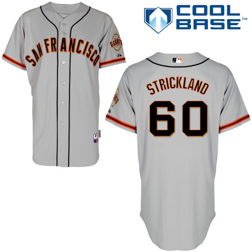 Hunter Strickland #60 Youth Baseball Jersey-San Francisco Giants Authentic Road 1 Gray Cool Base MLB Jersey